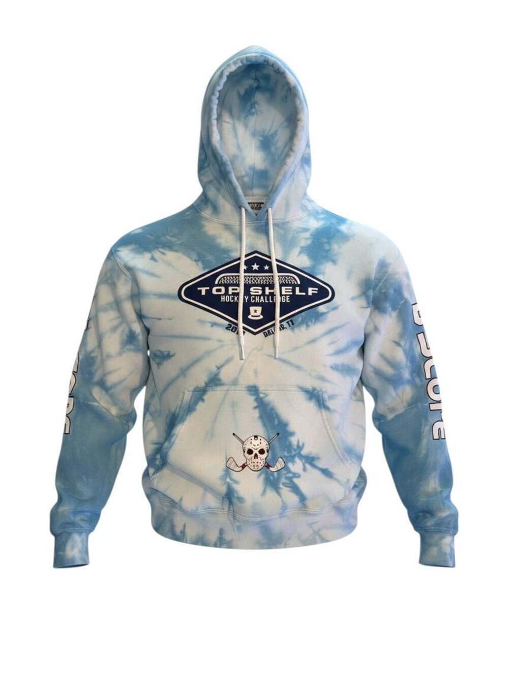 Clique Top Shelf Hockey Challenge 2018 Blue Tie-Dye Pullover Hoodie Size M